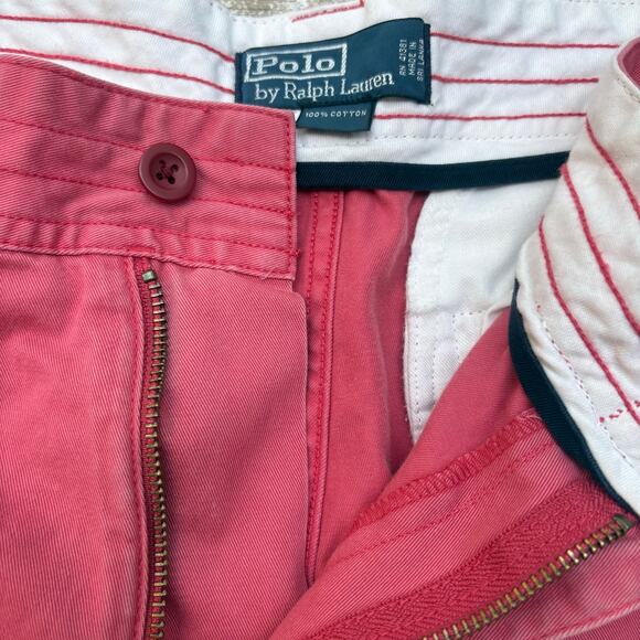 VTG Polo Ralph Lauren Shorts Sz 33 Red Cargo Pockets Relaxed Y2K Outdoor Casual - Picture 7 of 12